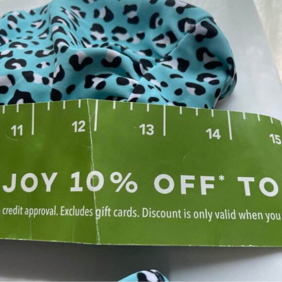 Haute Swimwear Solid Bandeau Bikini Set Women’s Size Medium Blue Cheetah Print - Picture 7 of 9